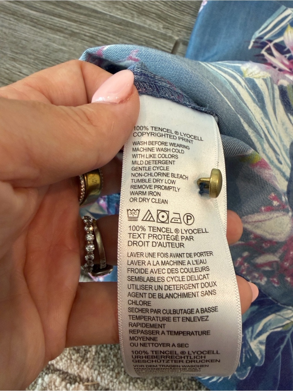 Tommy Bahama Blue Floral Chambray Mini Dress - Picture 3 of 9